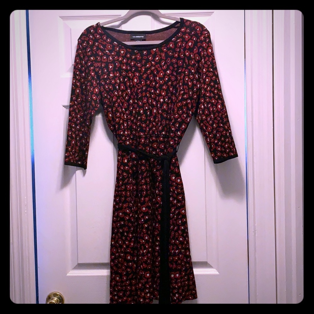 Red flower printed dress